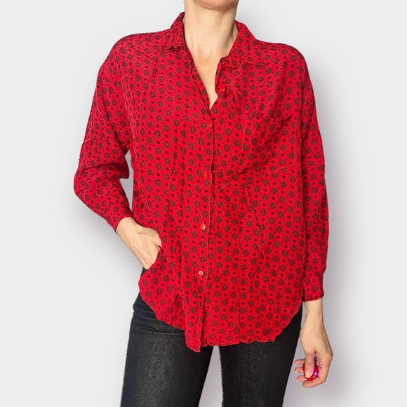 80s Limited Express red and black top - Picture 1 of 5